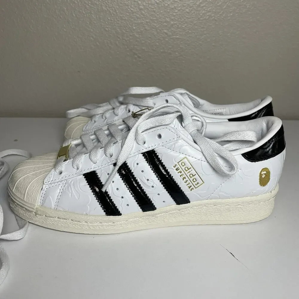 Bape X adidas Sz 6 Superstar Vintage Sneakers Classic Retro Originals Shoes Men